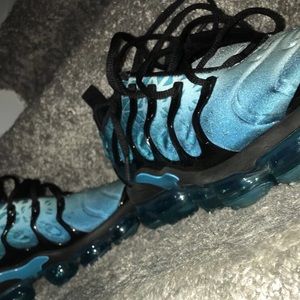 Light blue and black Vapormax size 10 1/2